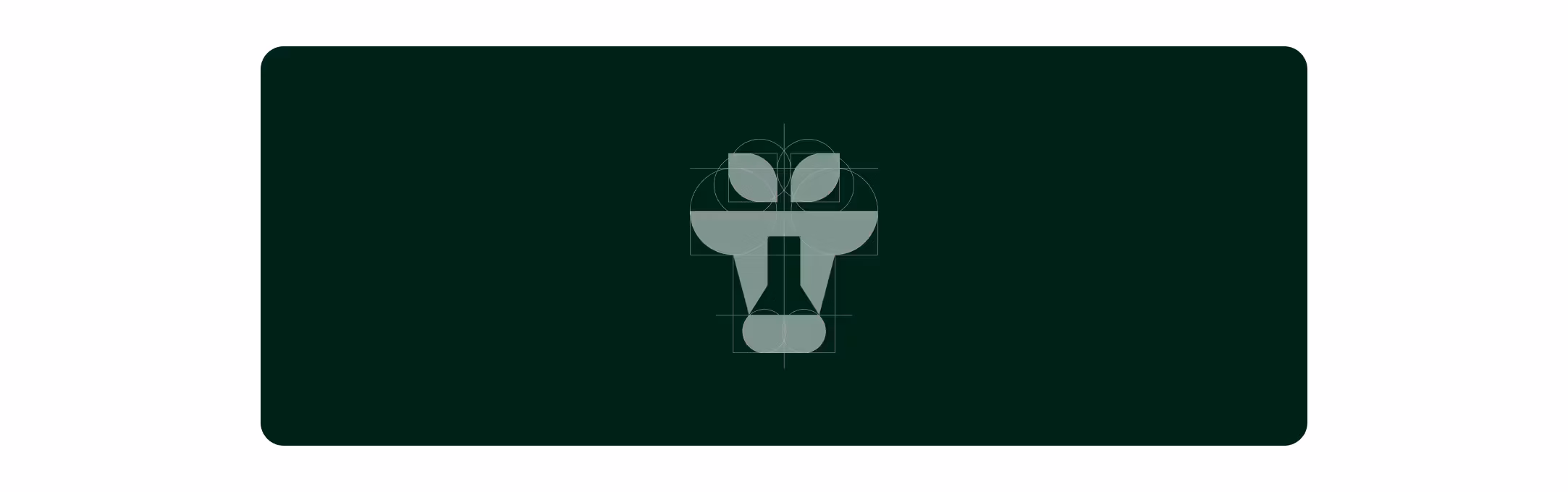 Construction of the Pasture Biosciences logomark on a golden-ratio grid.